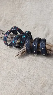 Armband floral Glasspots schwarz