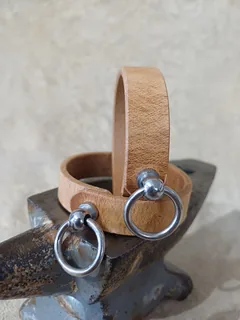 Armband Blankleder — türkis / 30/32 mm / 19 cm — natur
