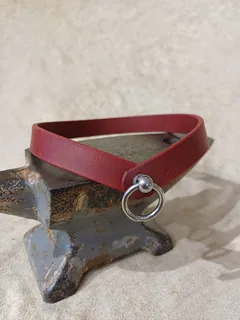 Halsband Blankleder — rot / 17 mm / 36 cm — rot