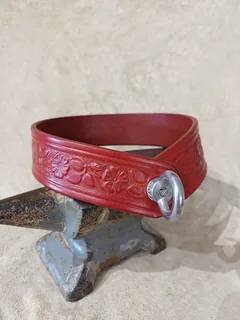 Halsband Blume — rot / 35 mm / 37 cm — rot